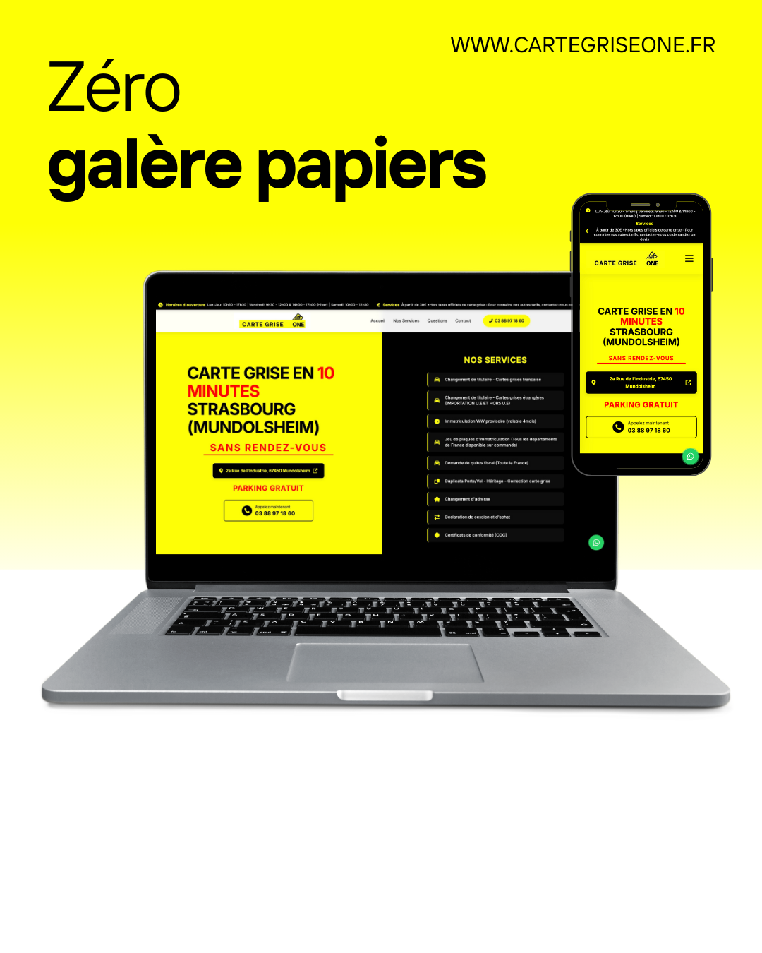 Refonte site web carte grise - Carte Grise One Strasbourg